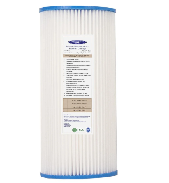 500, 750, 1000 GPD - Pleated Cellulose Sediment Cartridge