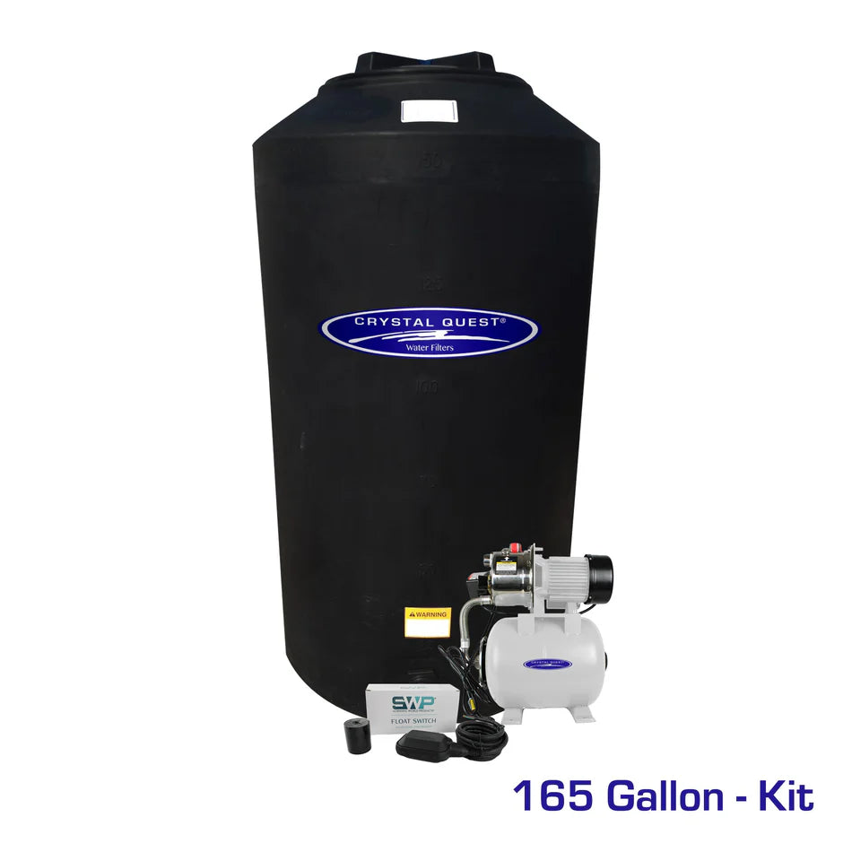 Crystal Quest Atmospheric Storage Tank Kits with Pump (165–500 GAL)