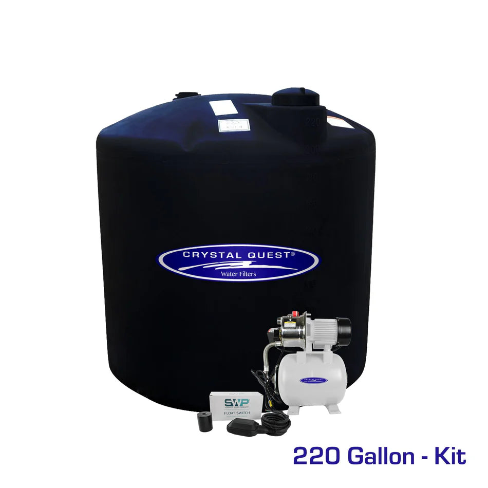 Crystal Quest Atmospheric Storage Tank Kits with Pump (165–500 GAL)